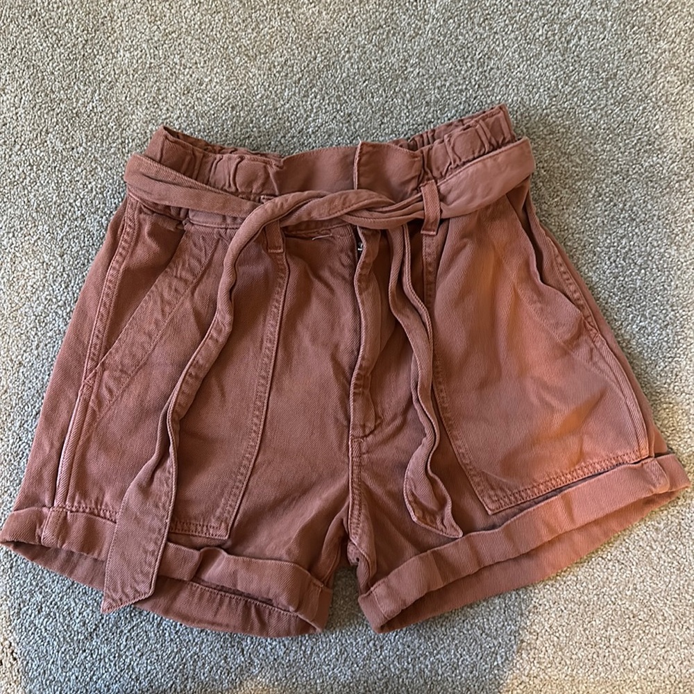 Burnt orange cargo shorts